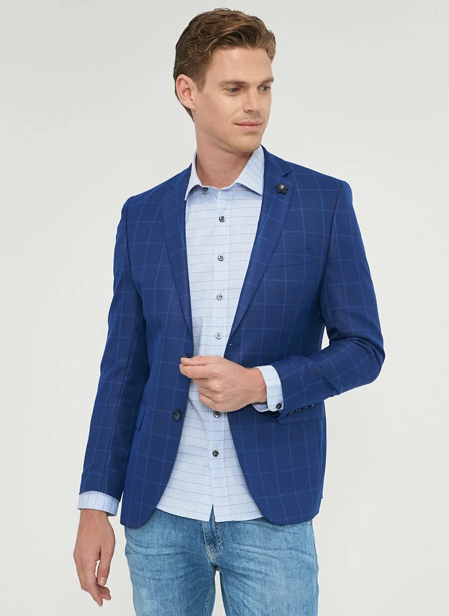 16857 Navy Blue Slim Fit Jacket