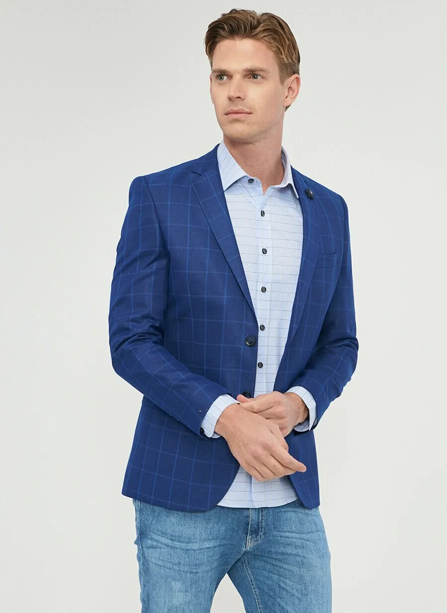 16857 Navy Blue Slim Fit Jacket