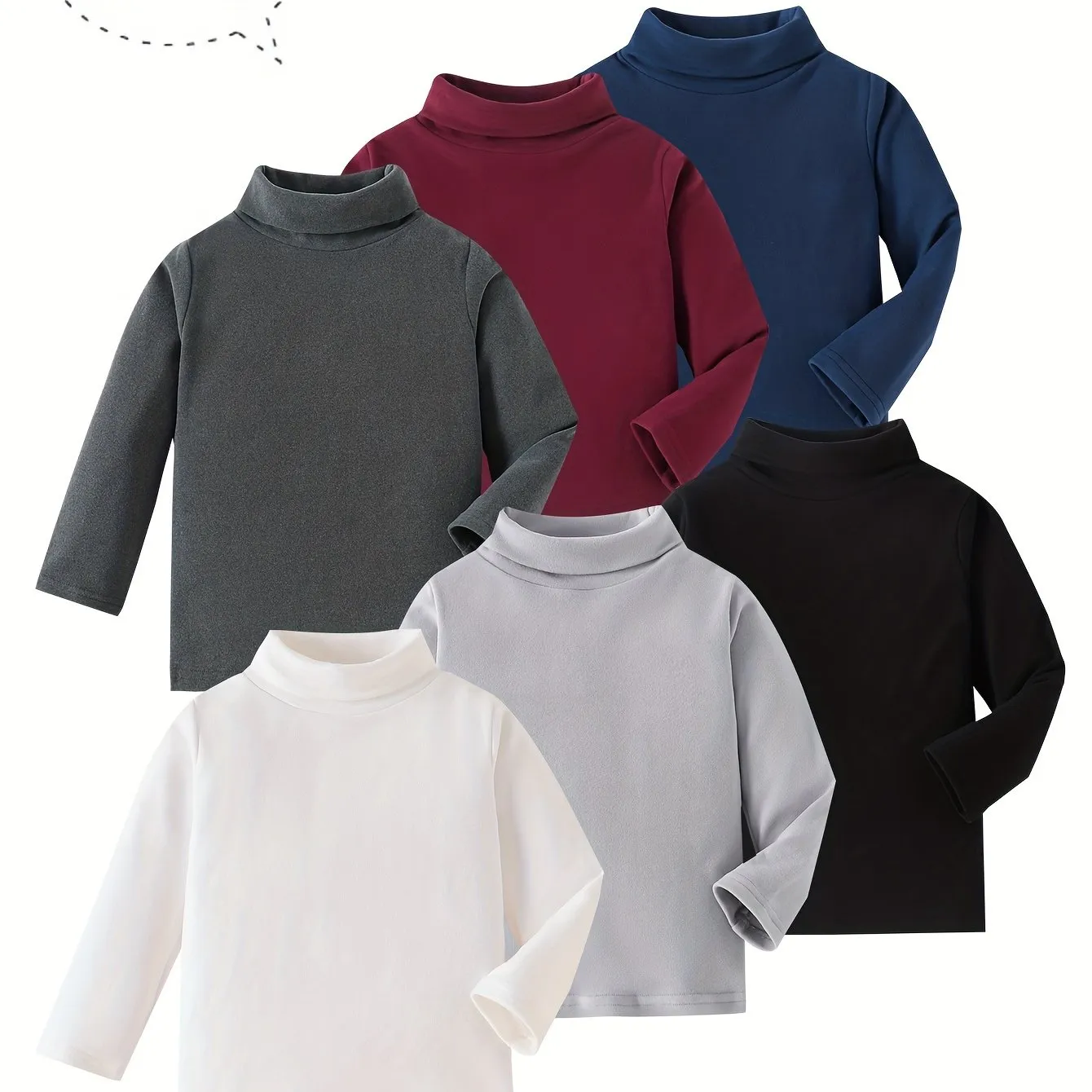 3pcs Boys' Fleece-Lined Turtleneck Sweaters - Soft, Warm Knit Pullovers for Fall/Winter