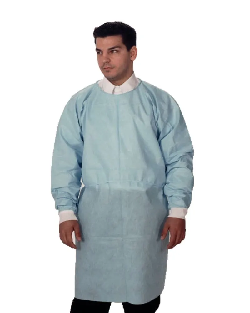 (50/Case) Dual Fabric Disposable Blue Isolation Gowns