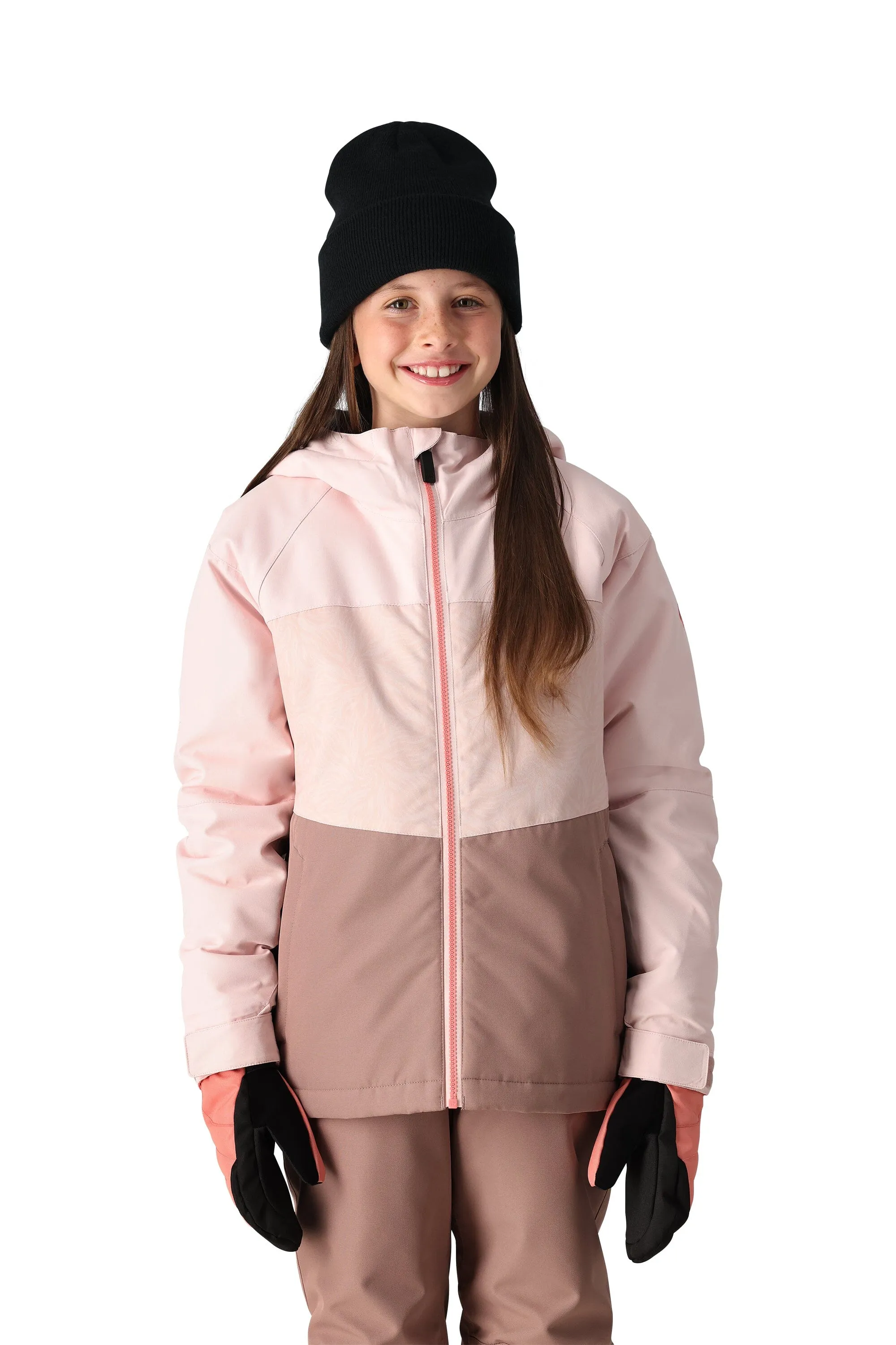 686 Girl's Athena Insulated Snowboard Jacket Pink Pearl Colourblock 2025