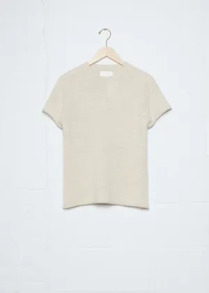 Alpaca and Wool Crewneck Tee — Ecru