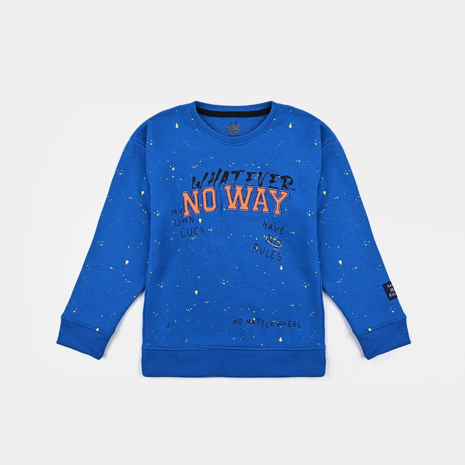 Boys Cotton Terry SweatShirt No Way-Blue