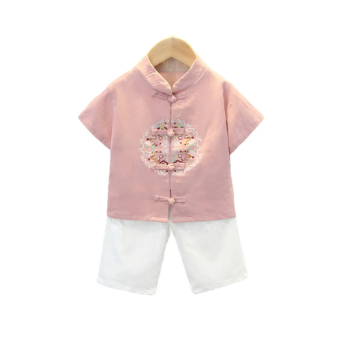 Boys Short Sleeve Hanfu Shorts Two Piece Set