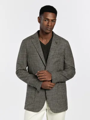 Brown Houndstooth deconstructed blazer