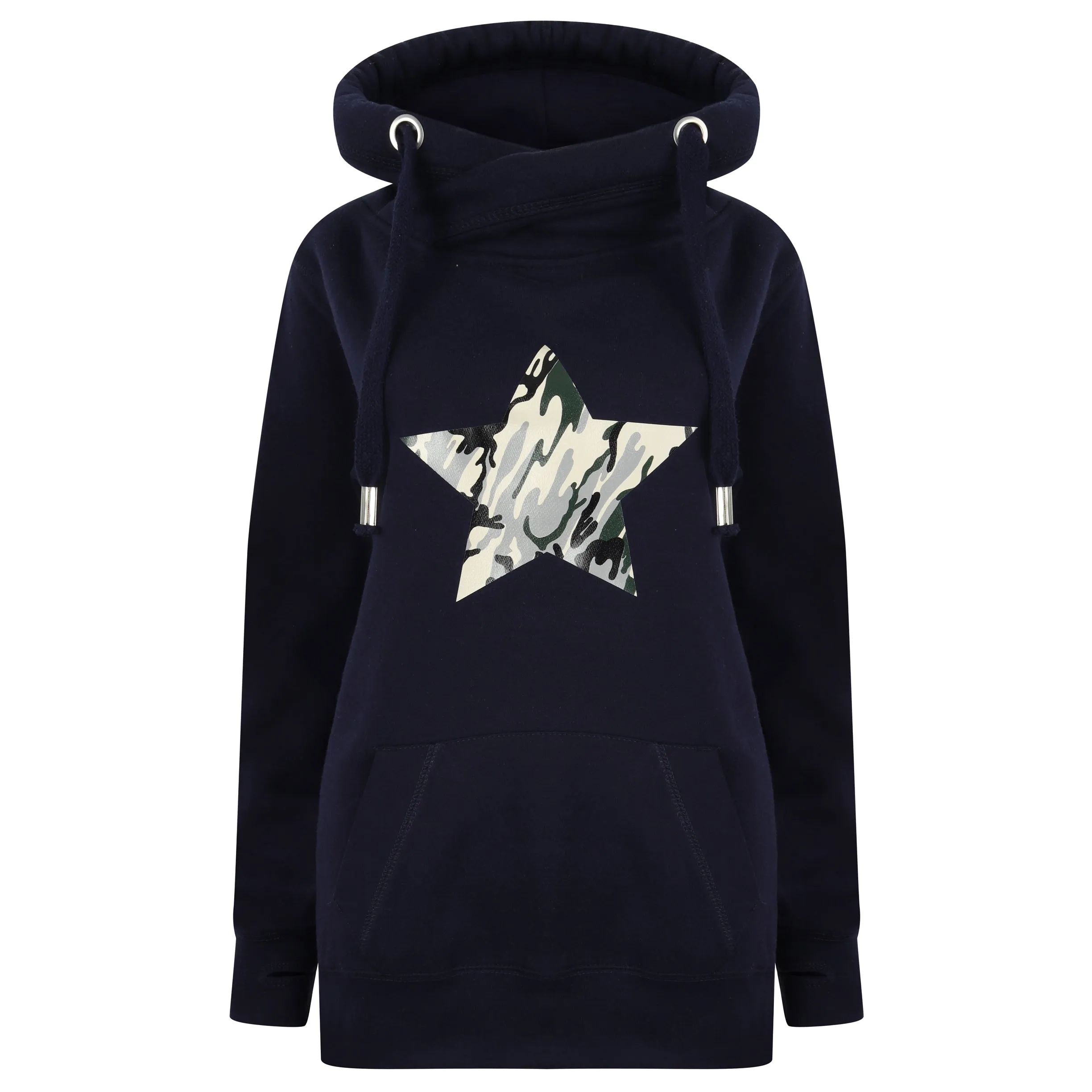 Camo Star Luxe Hoodie - Navy