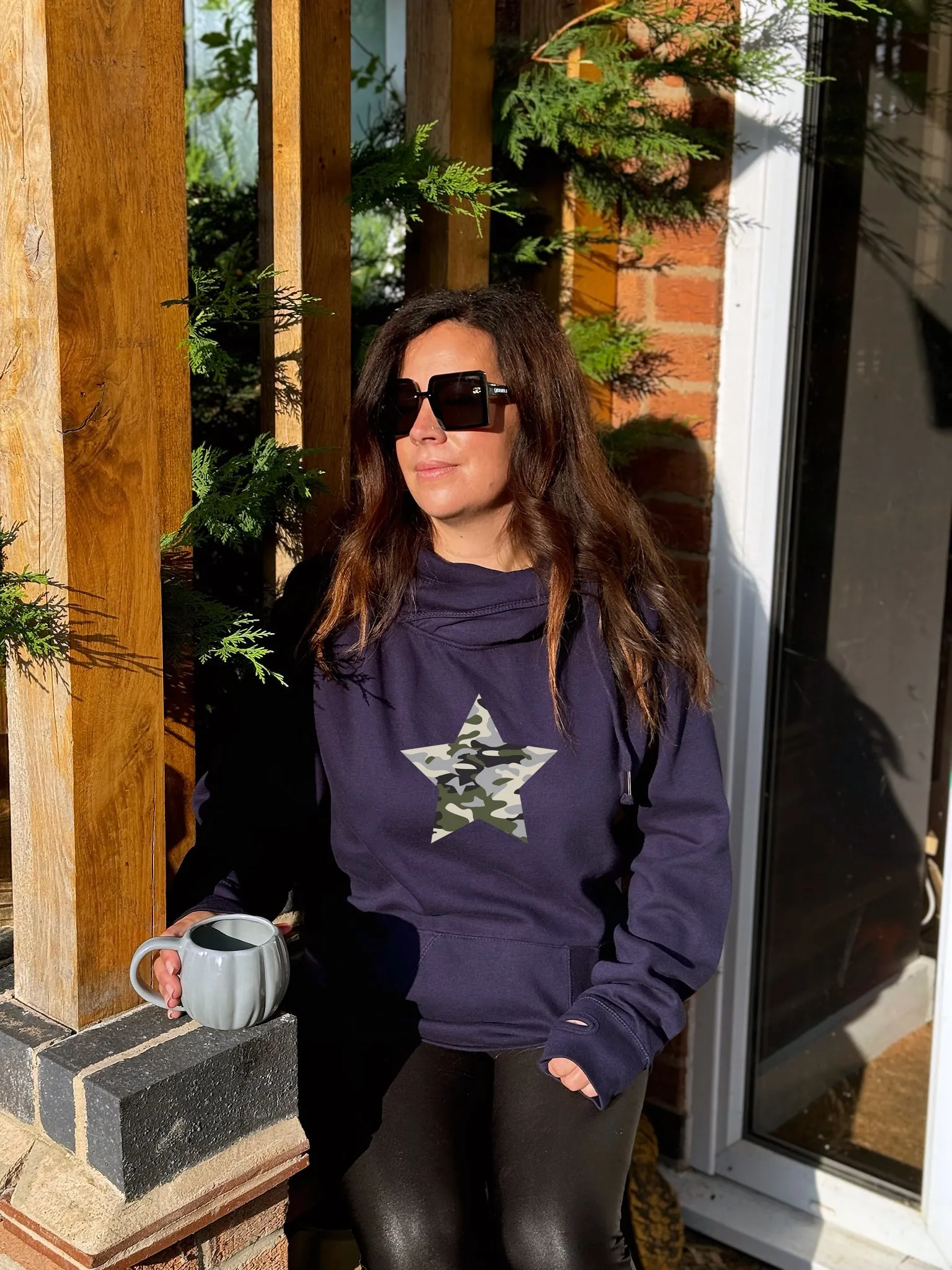 Camo Star Luxe Hoodie - Navy