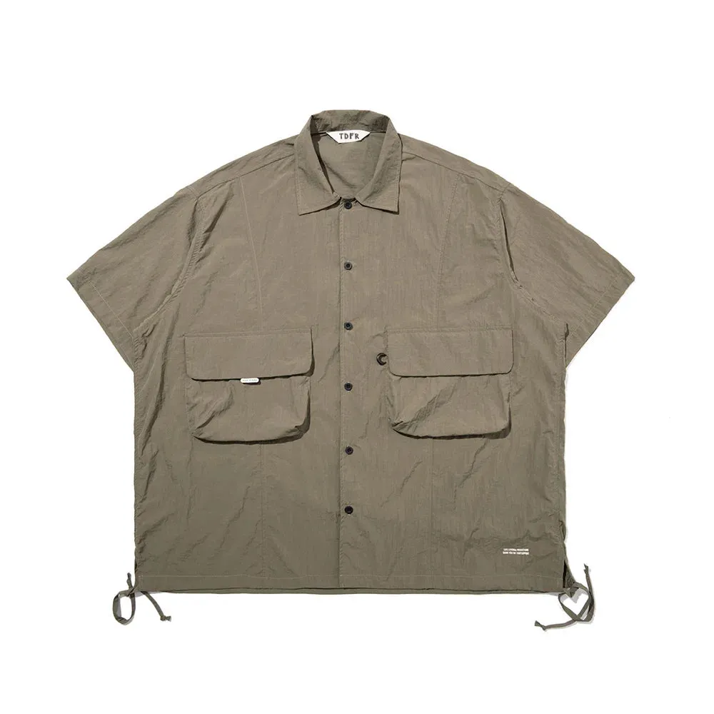 Casual Loose Lapel Cargo Shirts with Letter Print