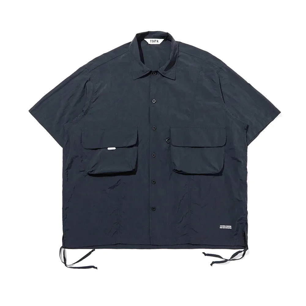 Casual Loose Lapel Cargo Shirts with Letter Print