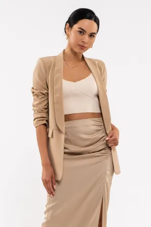 Chiara Rouched Sleeve Blazer- 2 Colors!