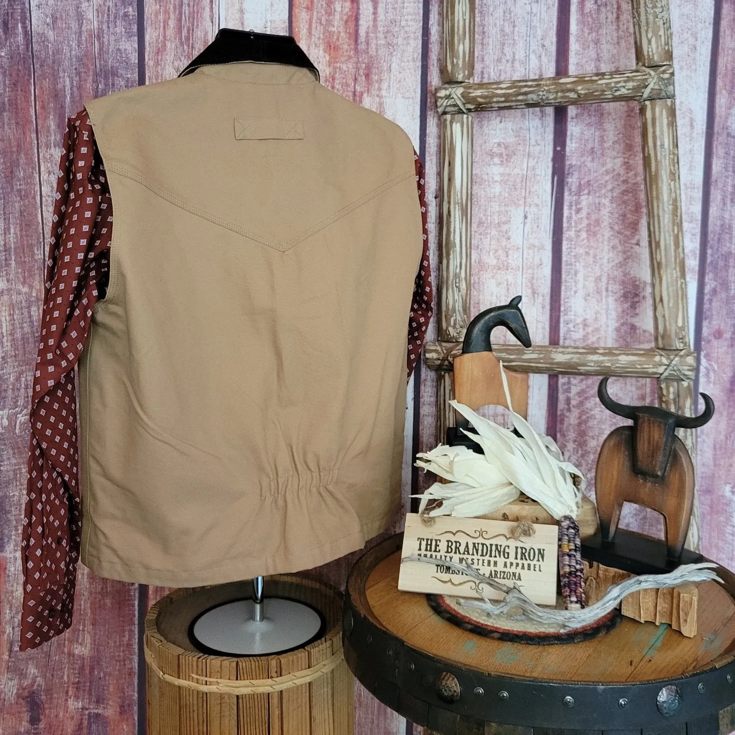 Conceal Carry Vest the "Cody" by Wyoming Traders BLK/TAN