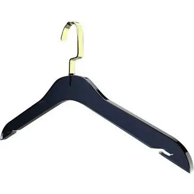 Designstyles Smoke Black Acrylic Clothes Hangers, Luxurious & Heavy-Duty Closet Organizers with Gold Hooks, Perfect for Suits and Sweaters - 10 Pack