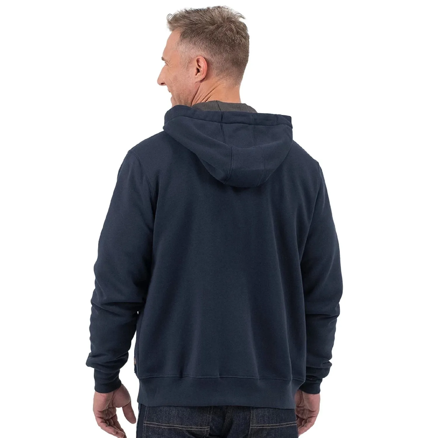 Dickies Men's Fleece Full Zip Thermal Lined Sweatshirt dark blue