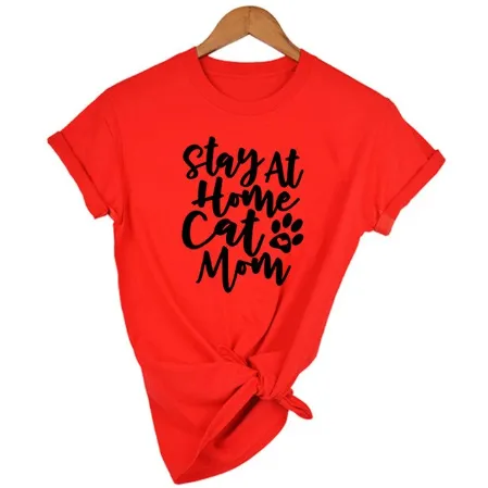 FREE   Shipping MomLife Stay at Home Cat Mom Women Shirts