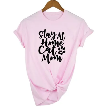 FREE   Shipping MomLife Stay at Home Cat Mom Women Shirts