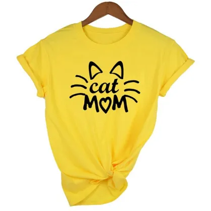 FREE   Shipping MomLife Stay at Home Cat Mom Women Shirts