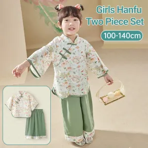 Girls Hanfu Two-Piece Set Traditional New Year Outfit