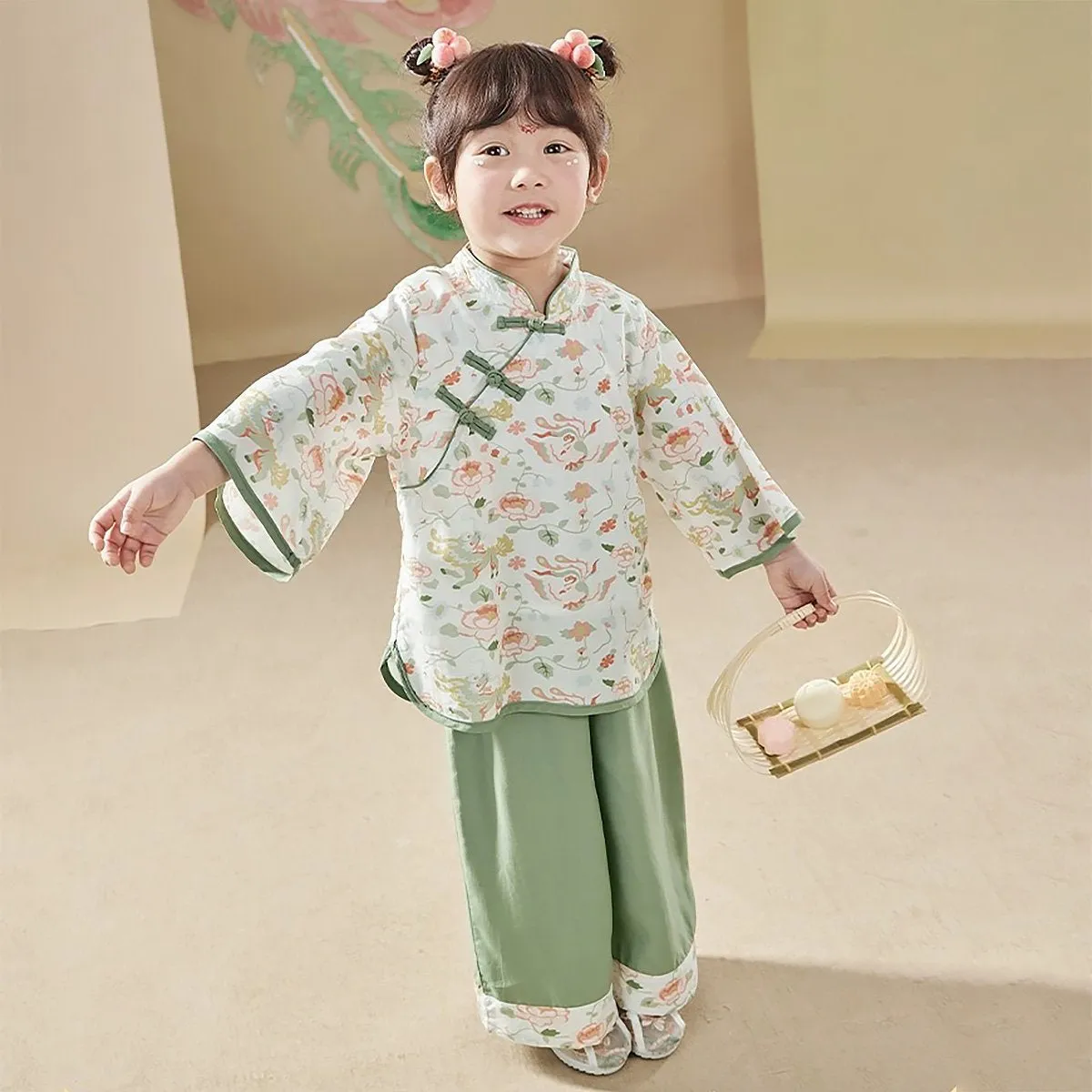 Girls Hanfu Two-Piece Set Traditional New Year Outfit