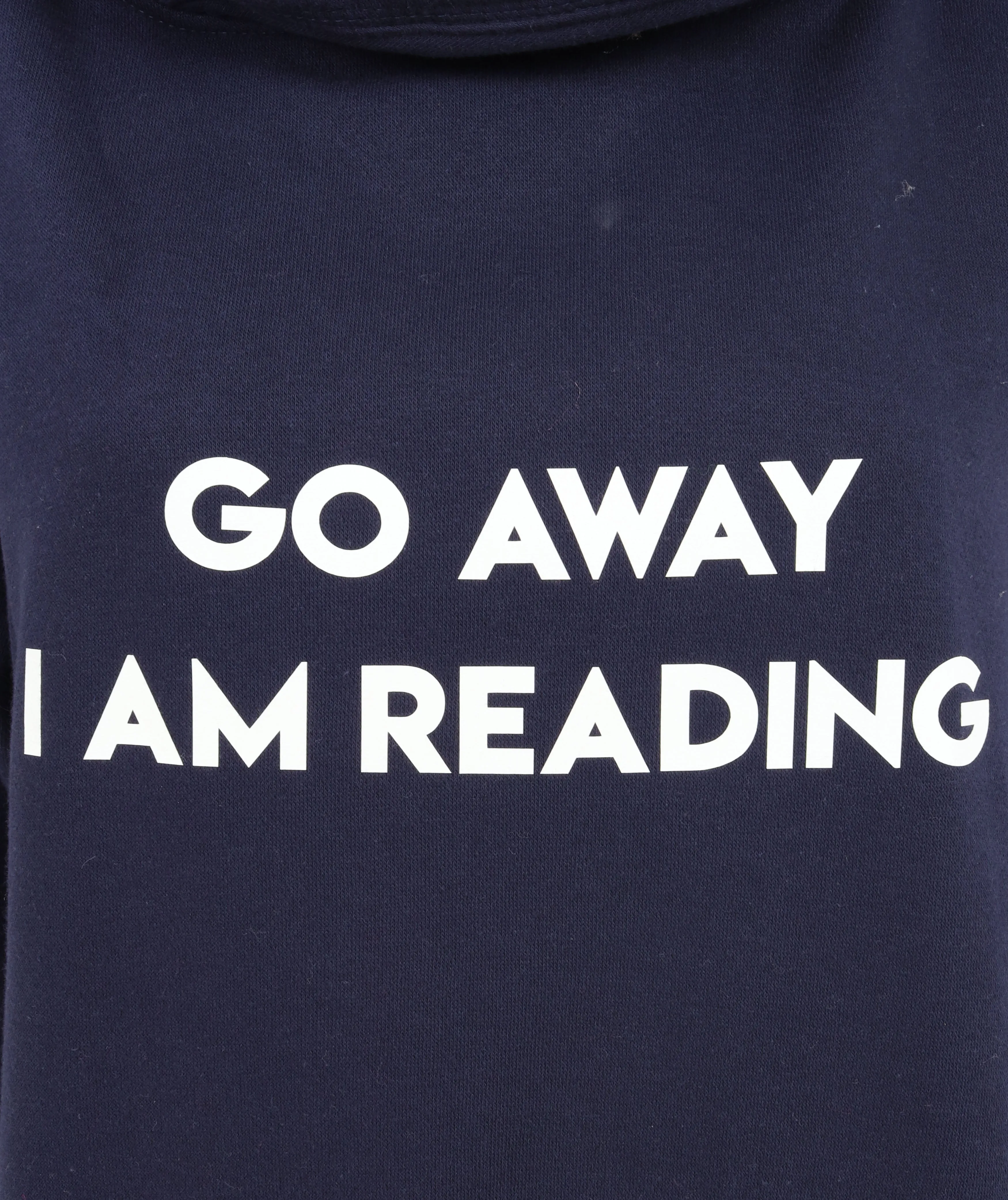 Go Away I Am Reading Luxe Hoodie - Navy