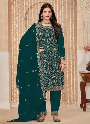 Green Embroidered Salwar Kameez Suit