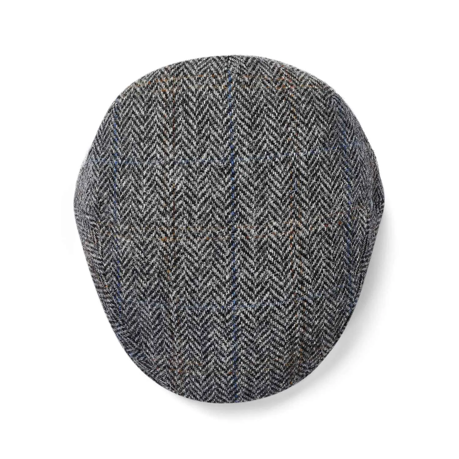 Harris Tweed Flat Cap by City Sport | Grey Herringbone Flat Hat