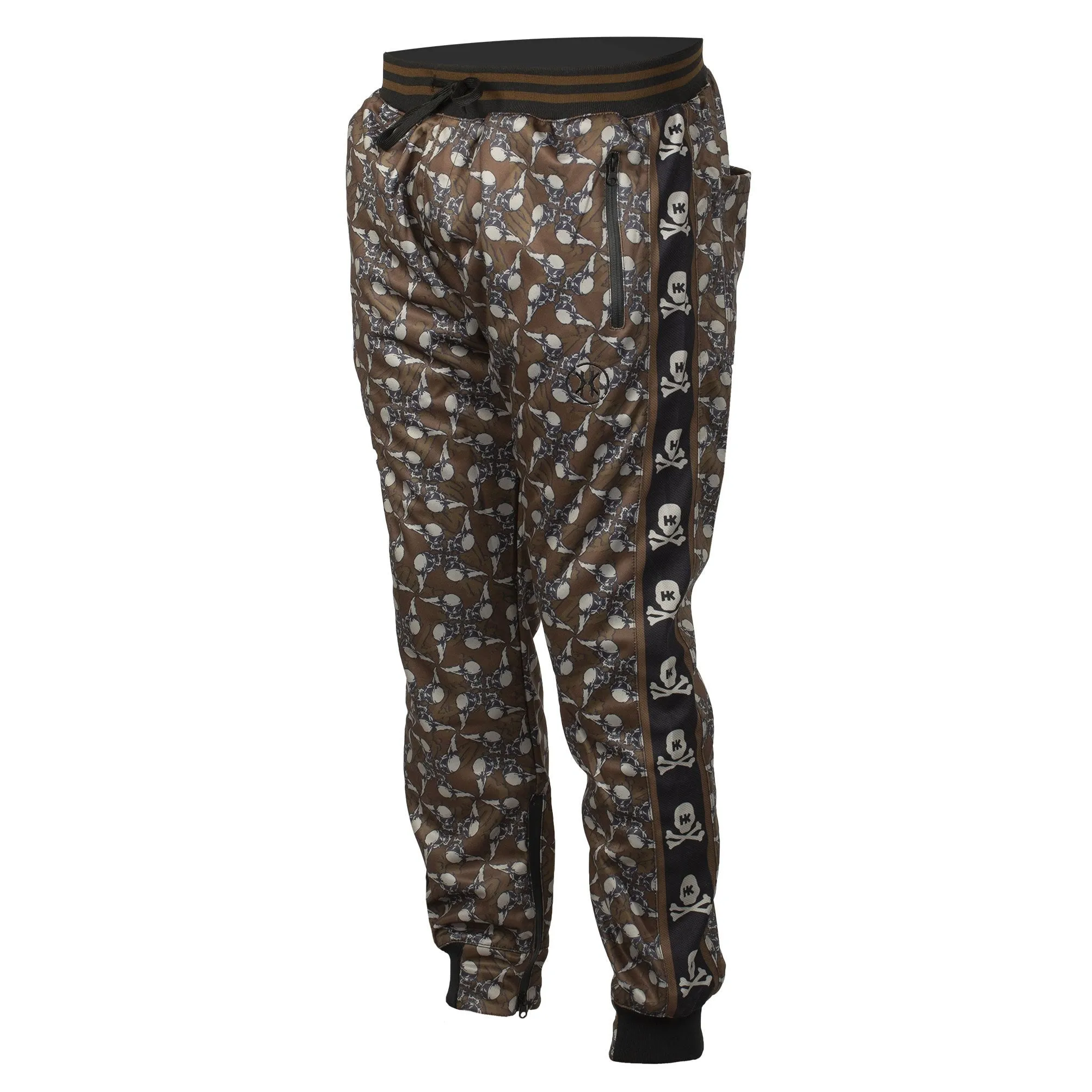 HK Army Track Jogger Pants Hostilewear Skulls Brown