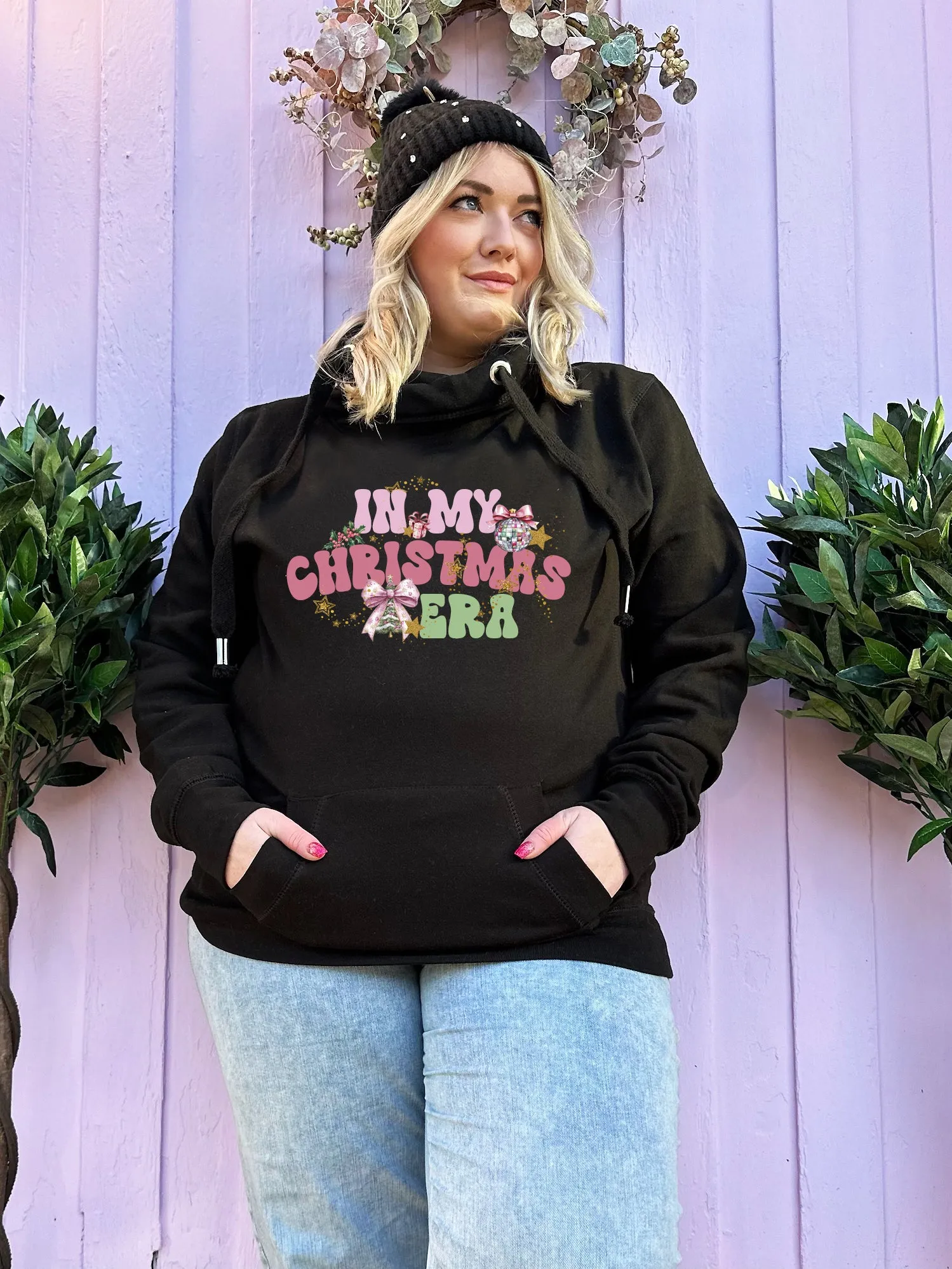 'In My Christmas Era' Christmas Luxe Hoodie - Black