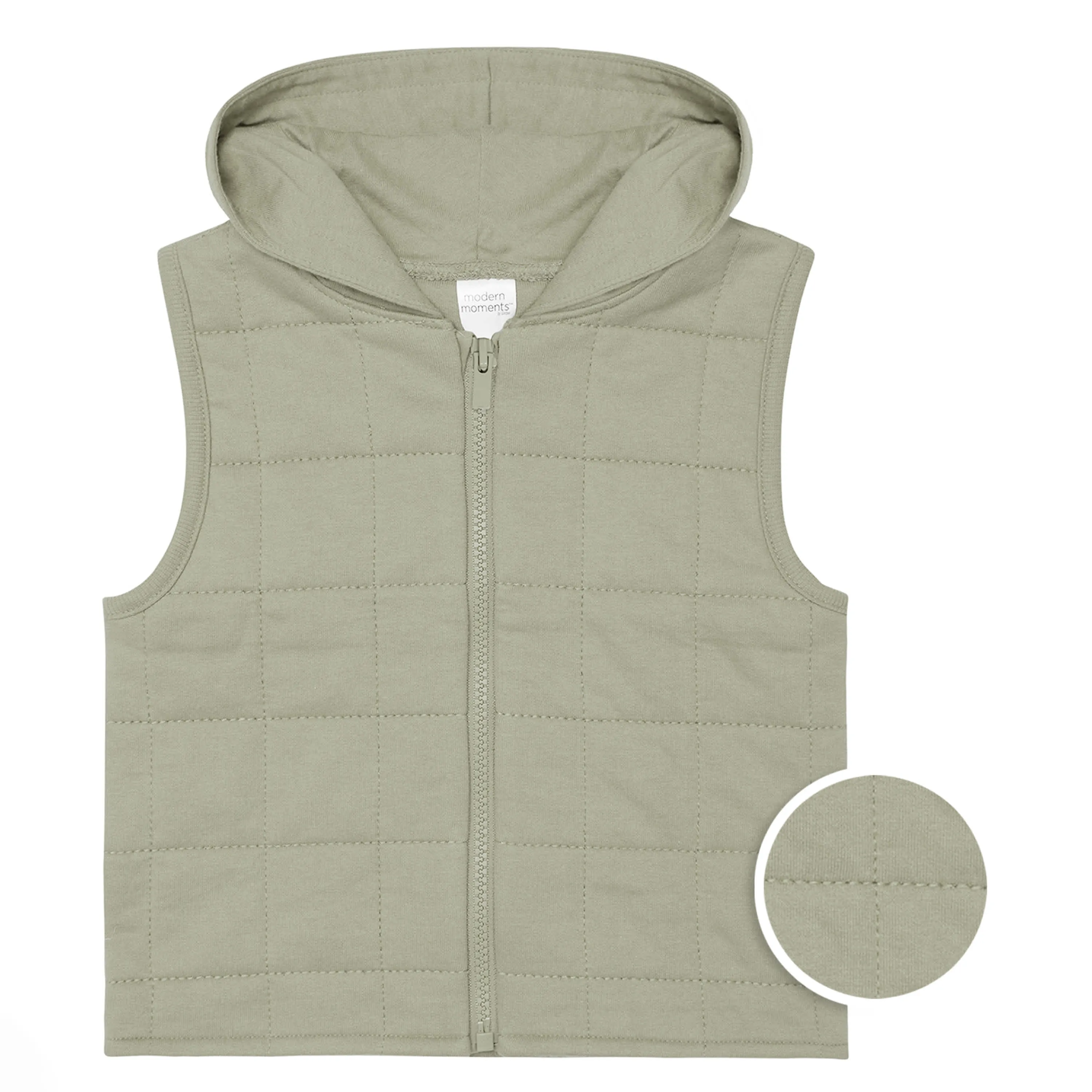 Infant & Toddler Boys Green Quilted Hooded Vest