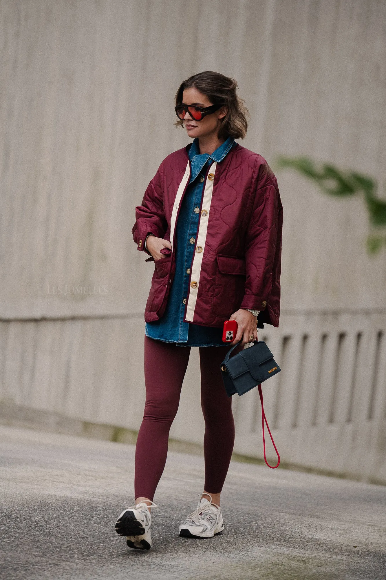 Leonie quilted jacket burgundy