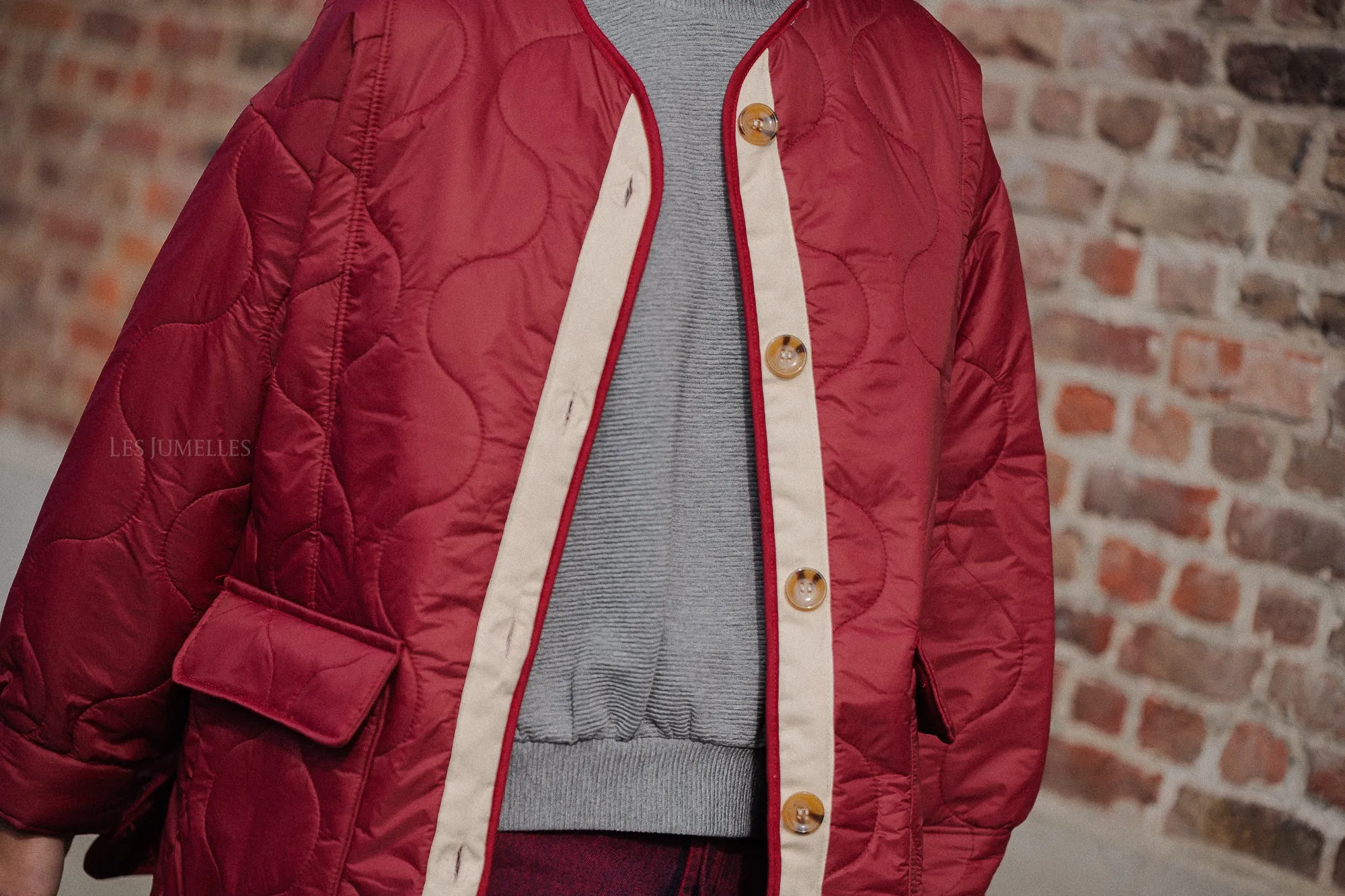 Leonie quilted jacket red