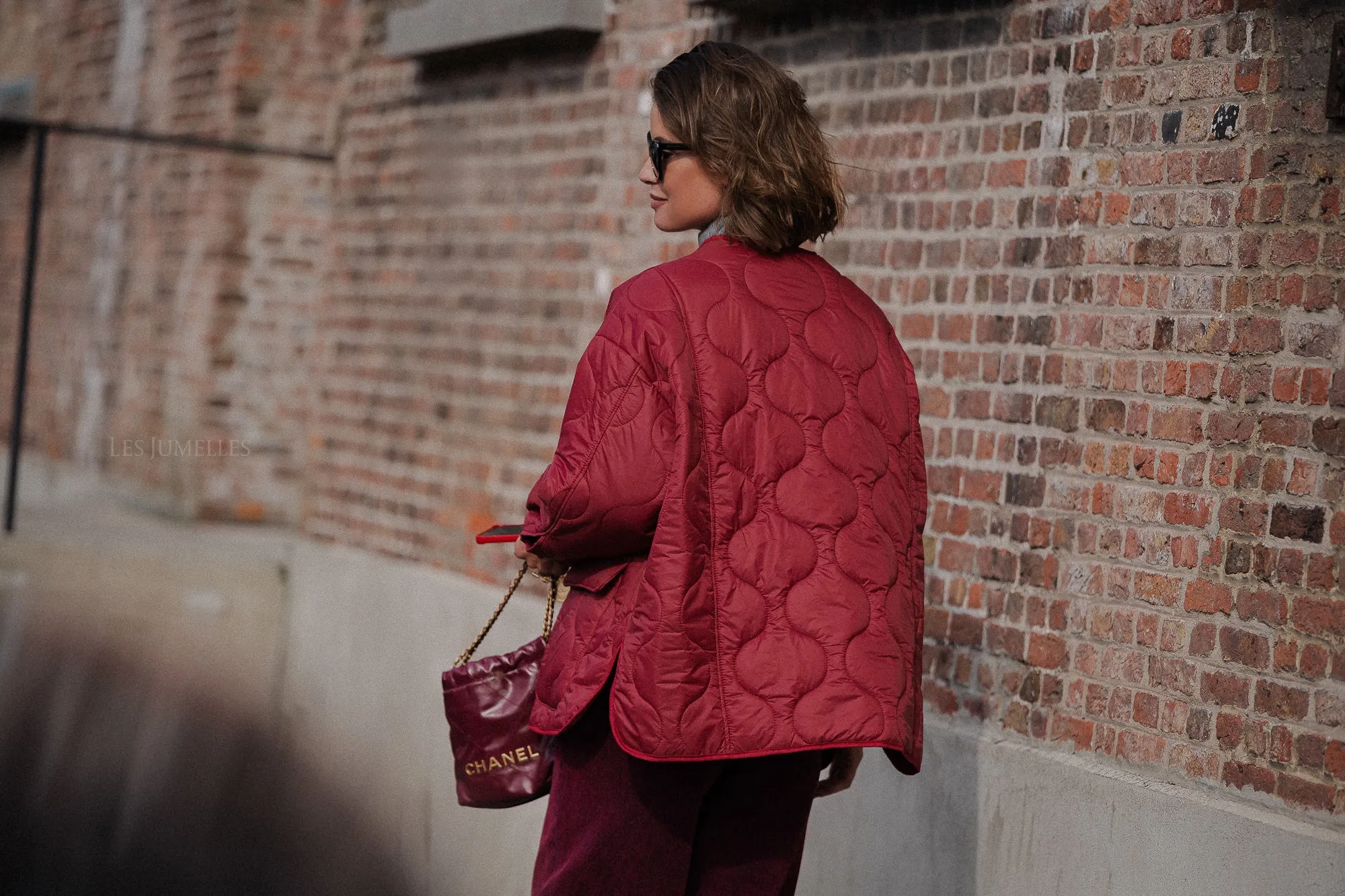 Leonie quilted jacket red