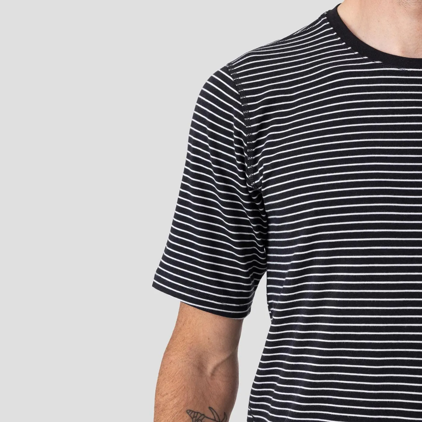 Men's Organic Riding Shirt - Black Stripes