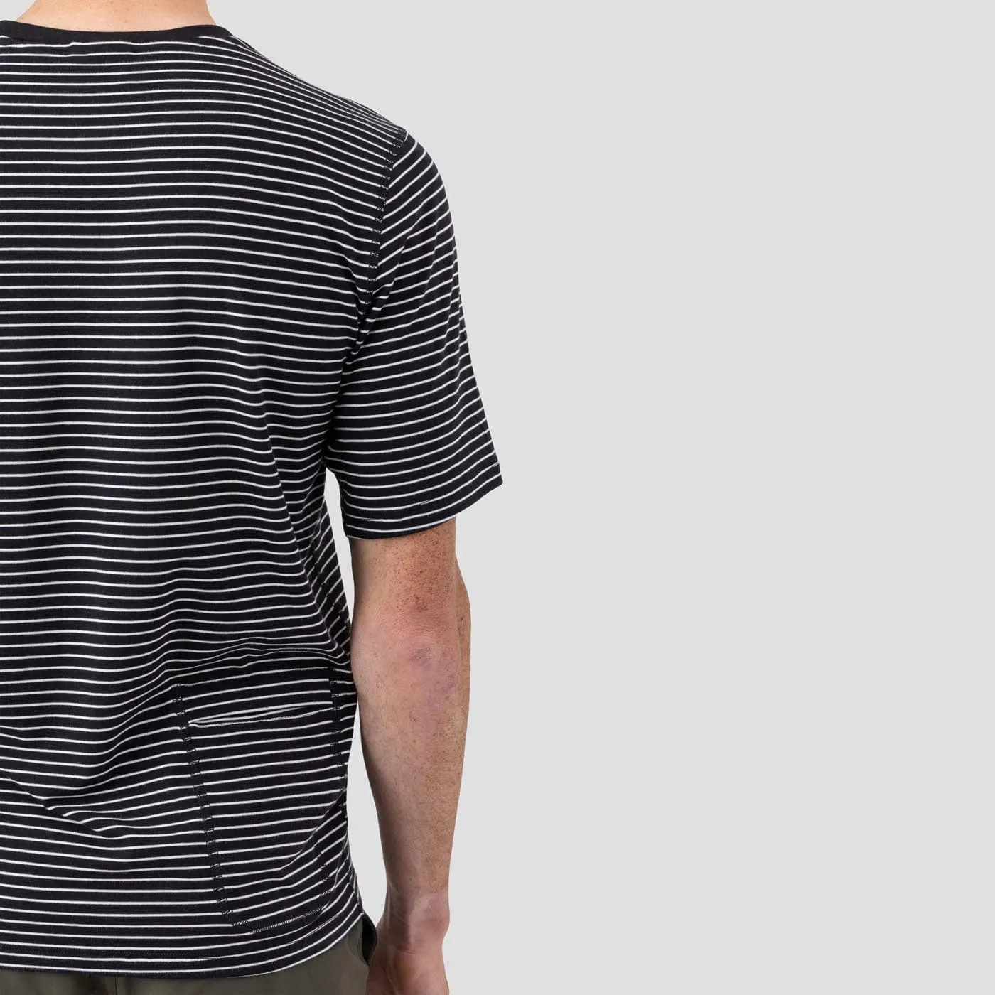 Men's Organic Riding Shirt - Black Stripes