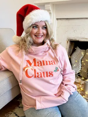 'Mrs Claus' Christmas Luxe Hoodie - Baby Pink