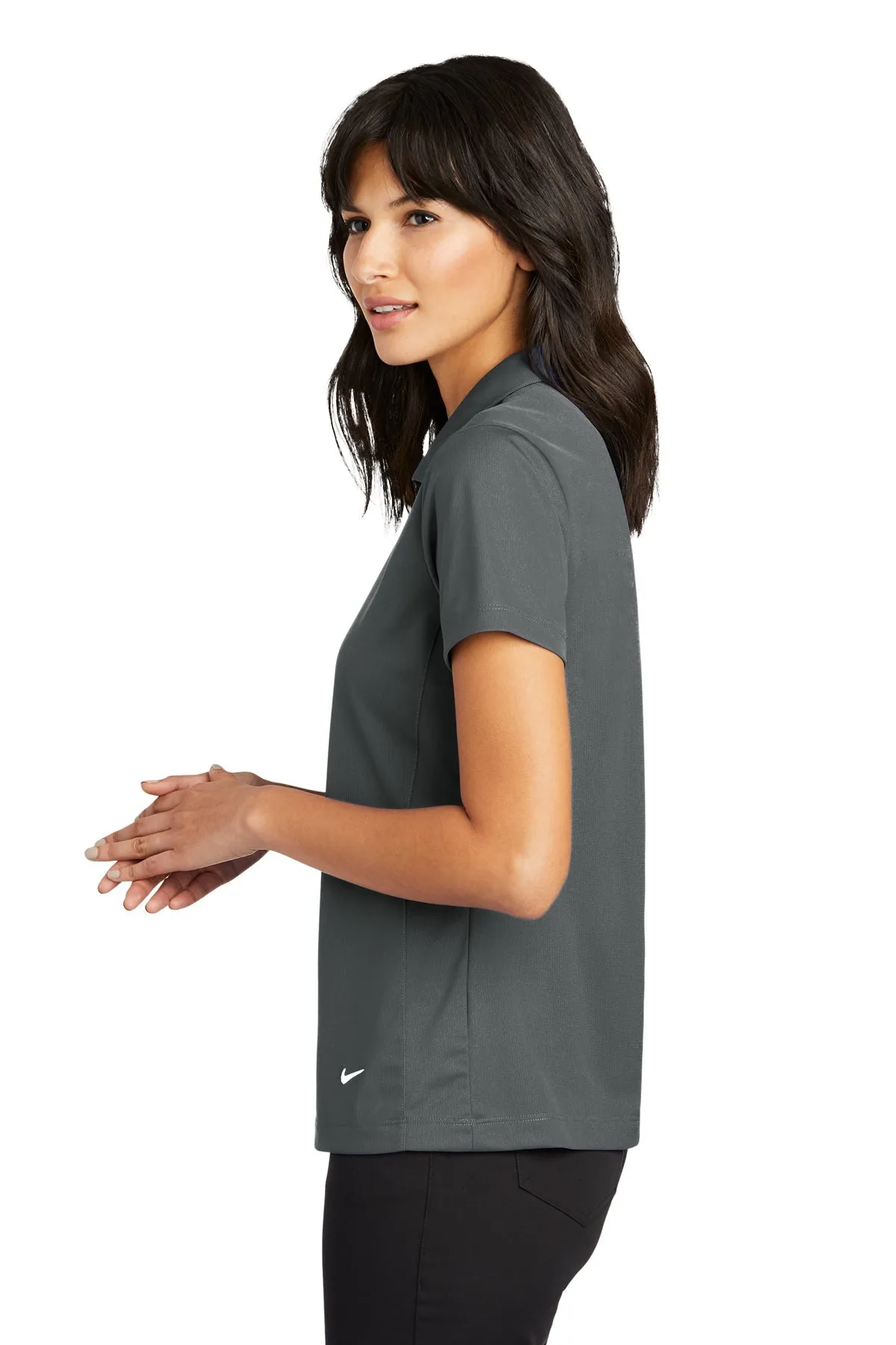 Nike Ladies Dri-FIT Vertical Mesh Customized Polos, Anthracite