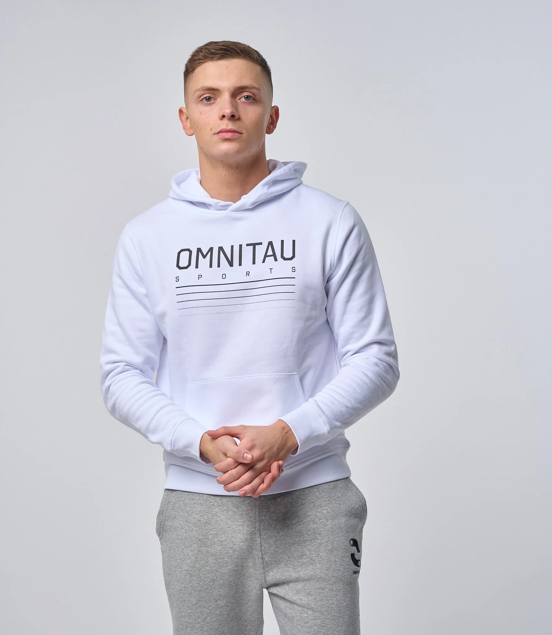 Omnitau Men's Drive Organic Cotton Sports Hoodie - White