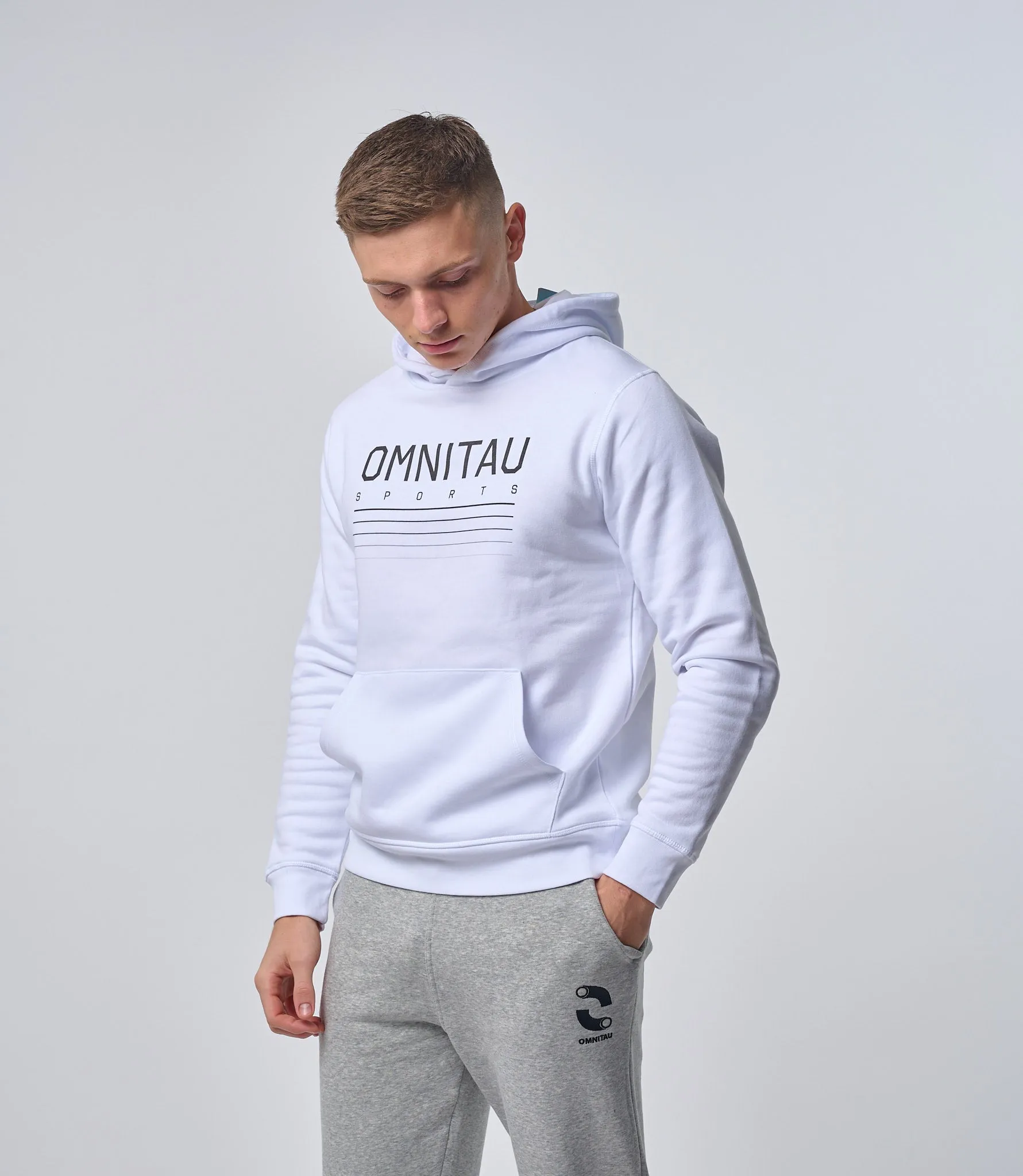 Omnitau Men's Drive Organic Cotton Sports Hoodie - White