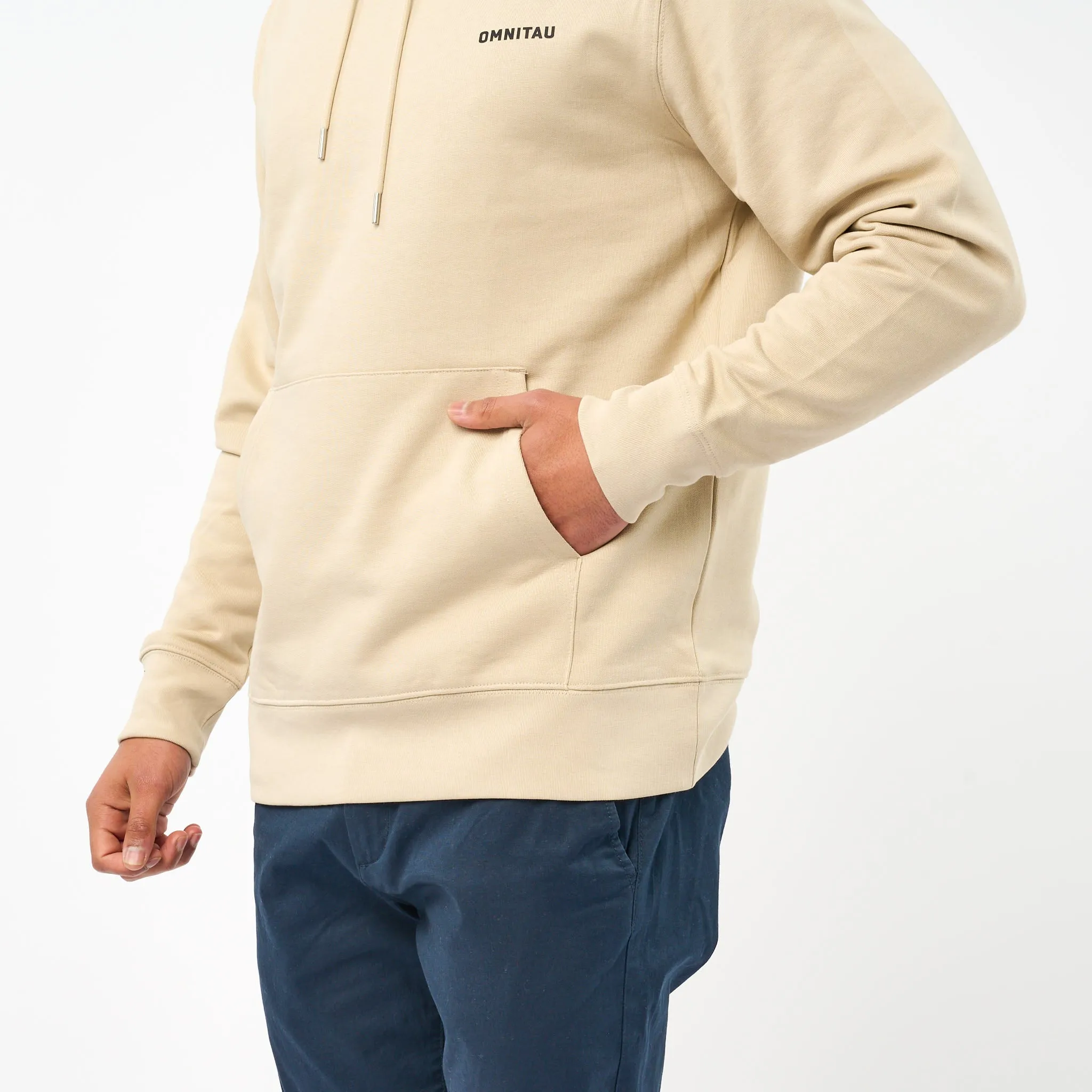 Omnitau Men's Muir Organic Cotton Medium Fit Hoodie - Dark Cream