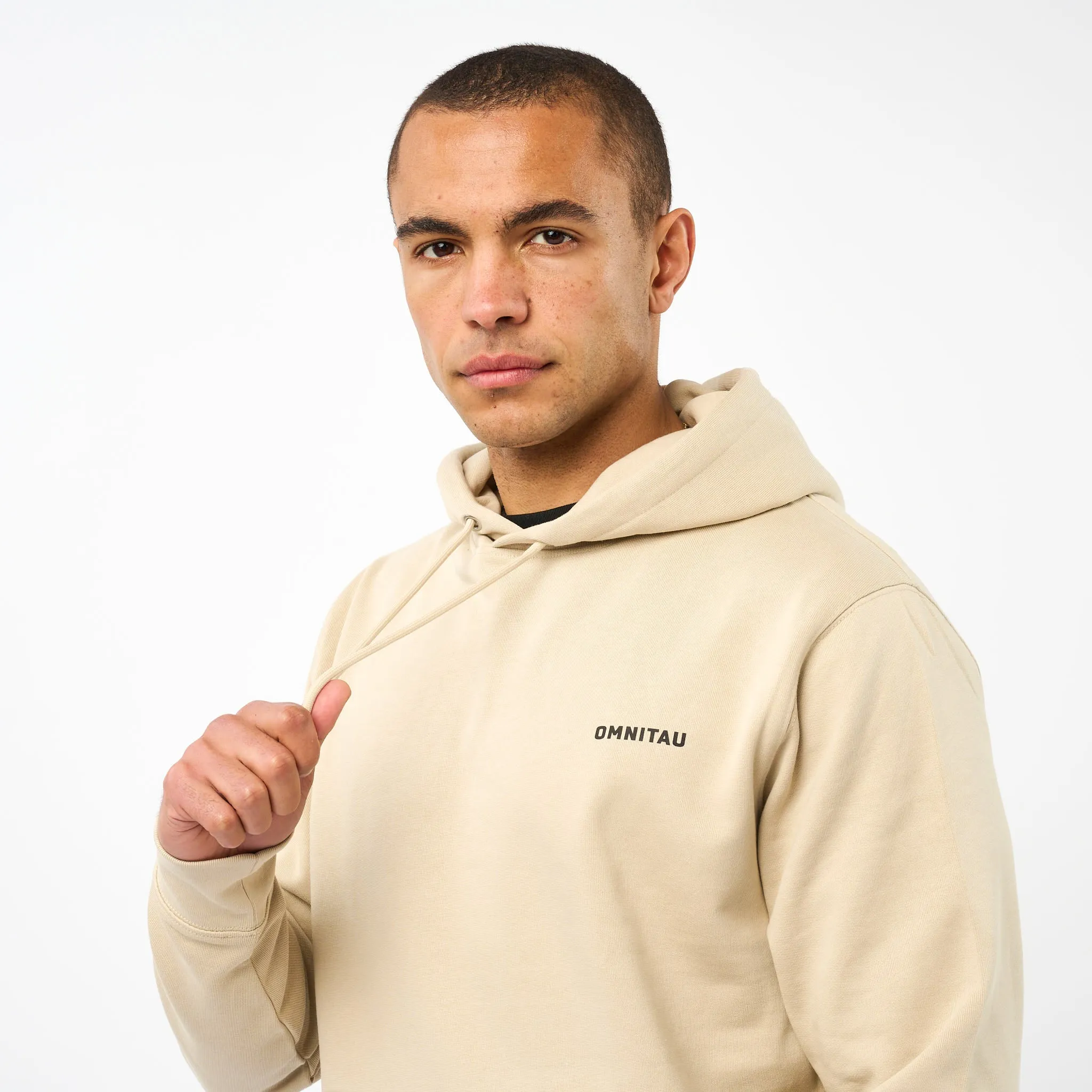 Omnitau Men's Muir Organic Cotton Medium Fit Hoodie - Dark Cream