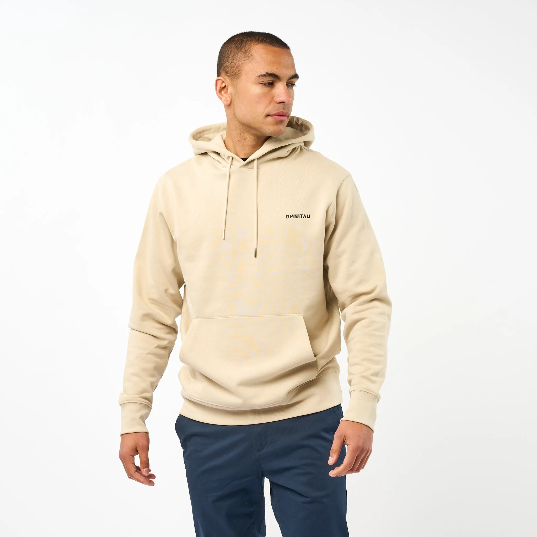 Omnitau Men's Muir Organic Cotton Medium Fit Hoodie - Dark Cream