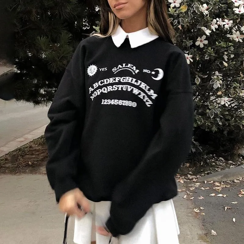 Oversized Hoodies Streetwear Chic Letter Print Long Sleeve Hoodies