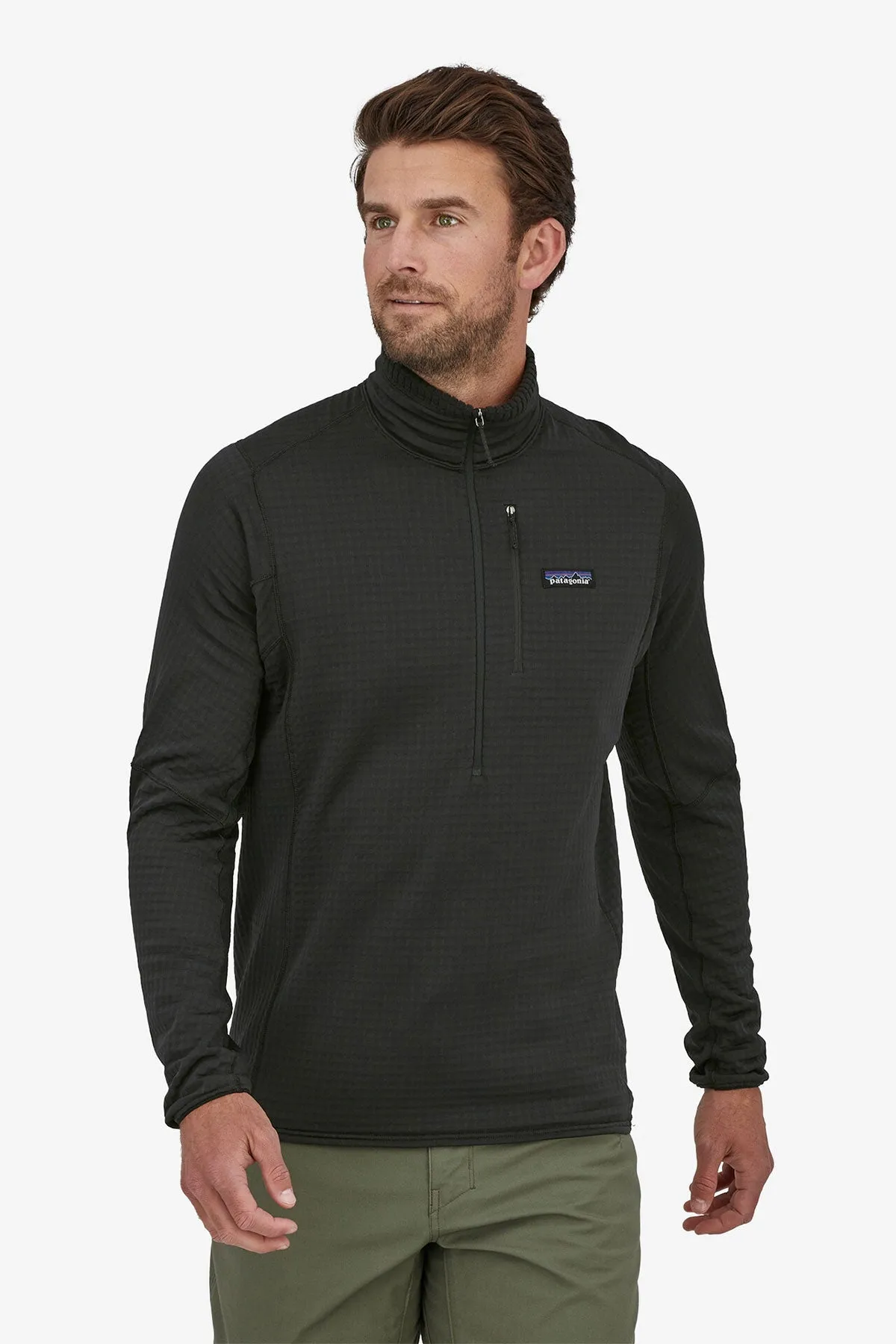 Patagonia Mens R1 Fleece Custom Pullovers, Black