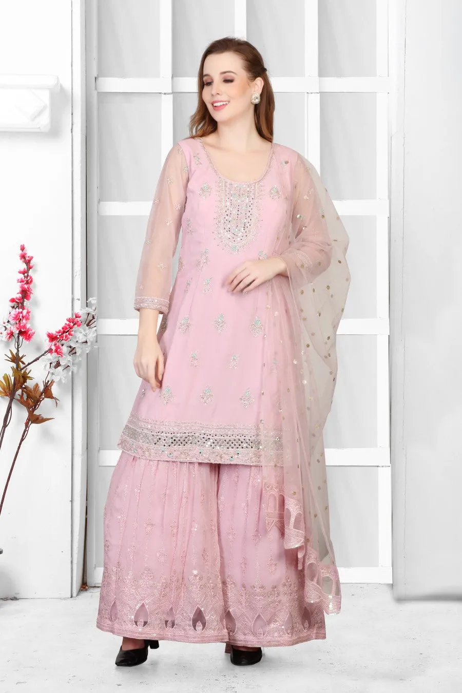 Pink Gharara Suits