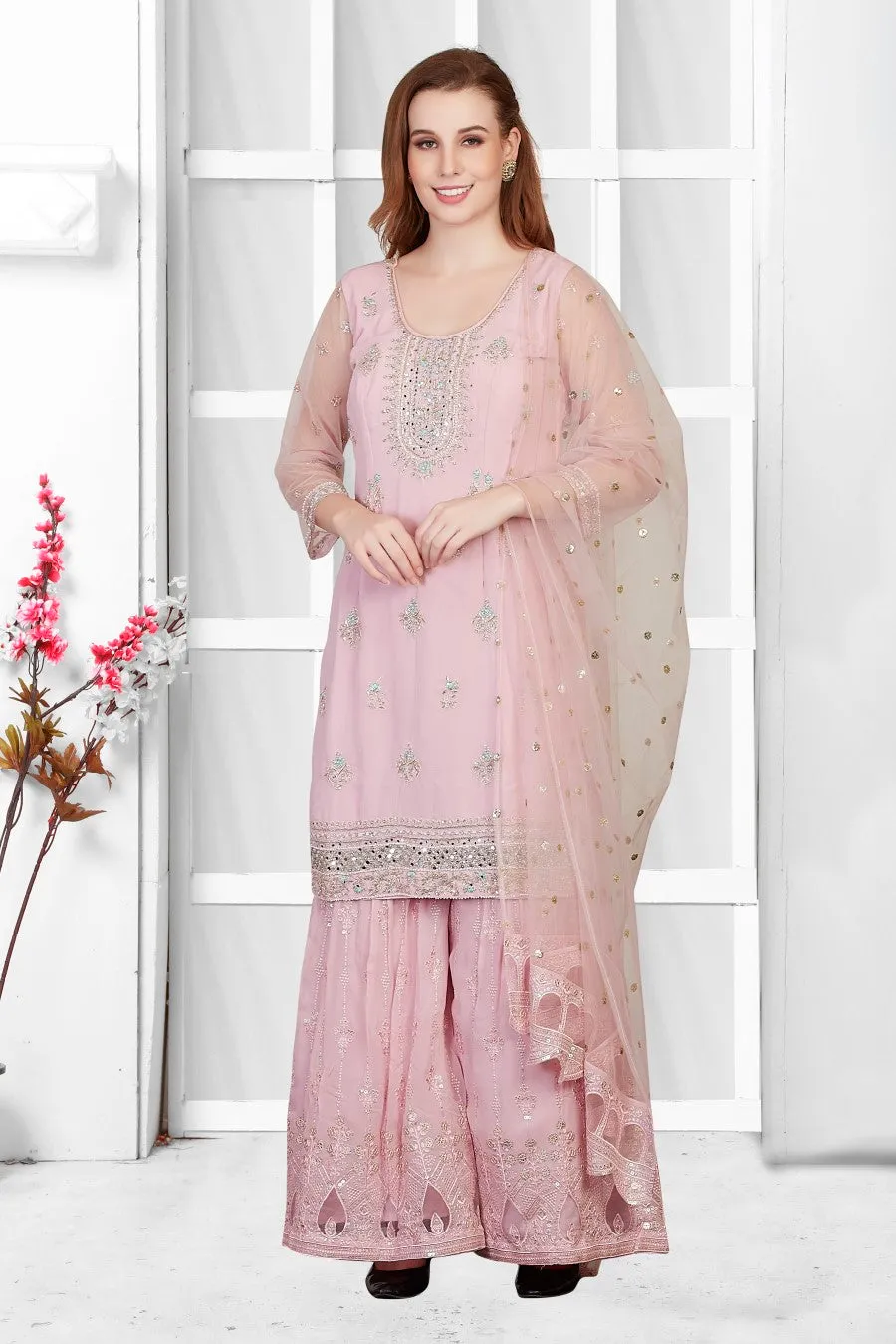 Pink Gharara Suits