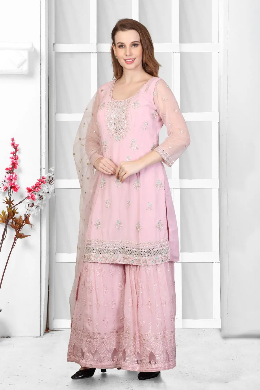 Pink Gharara Suits