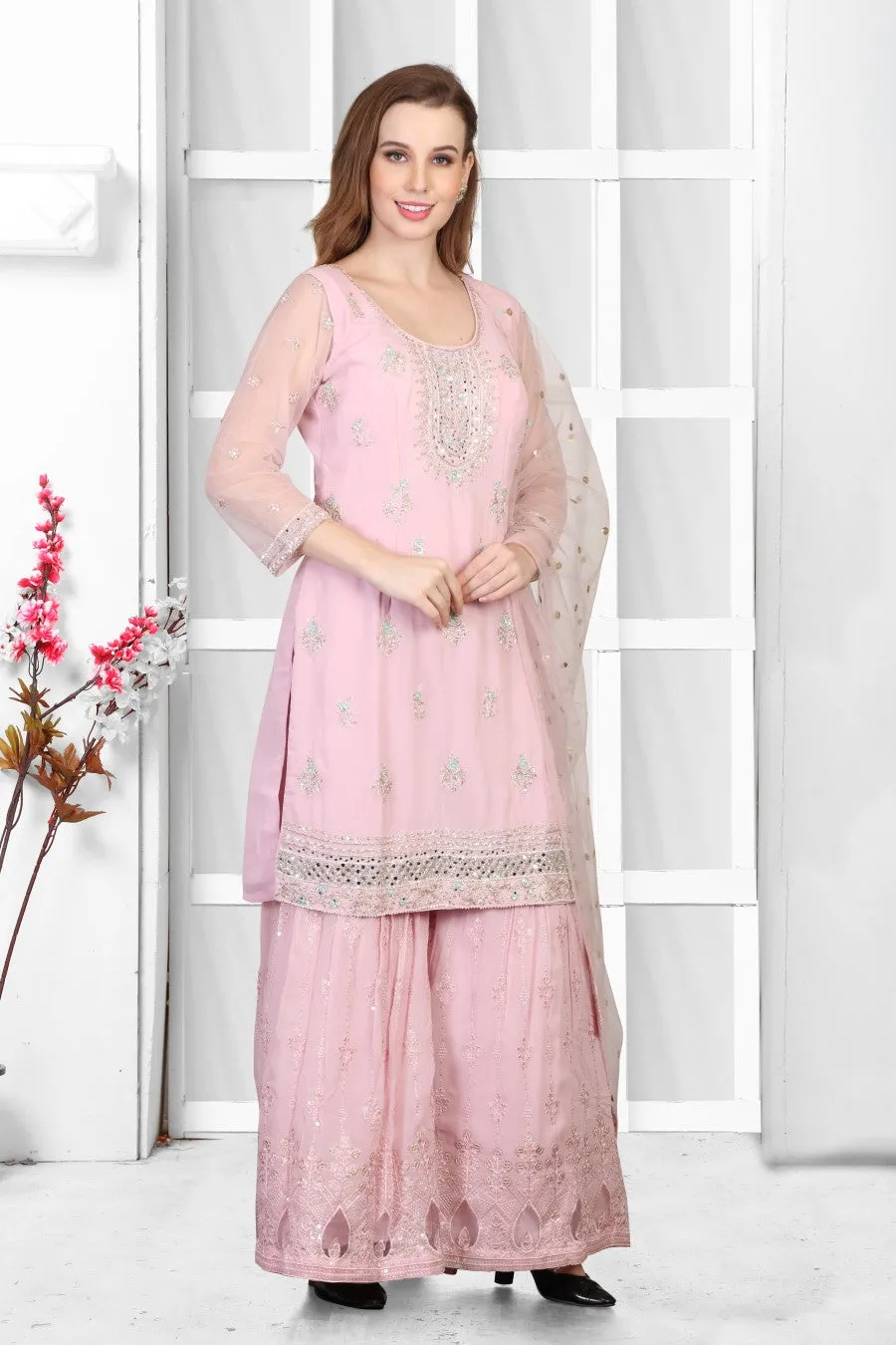 Pink Gharara Suits