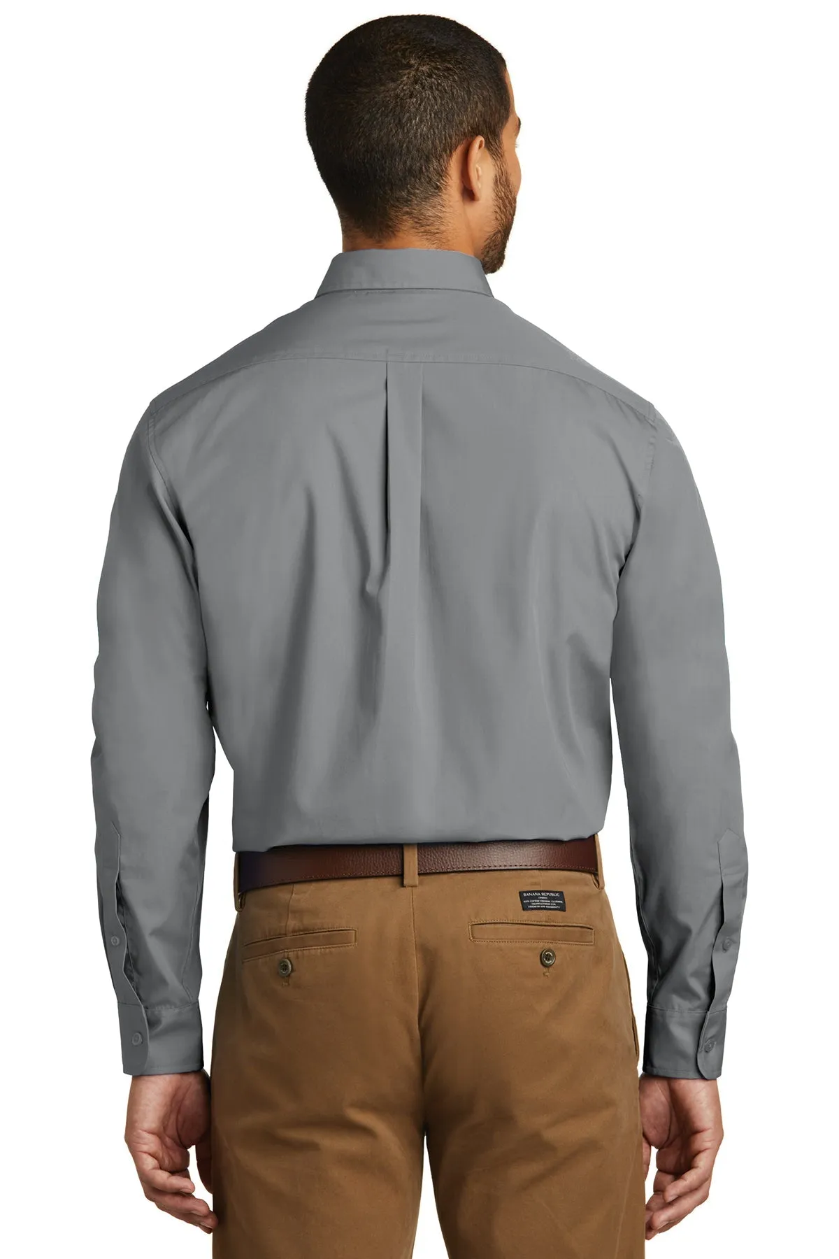 Port Authority Carefree Poplin Custom Shirts, Gusty Grey