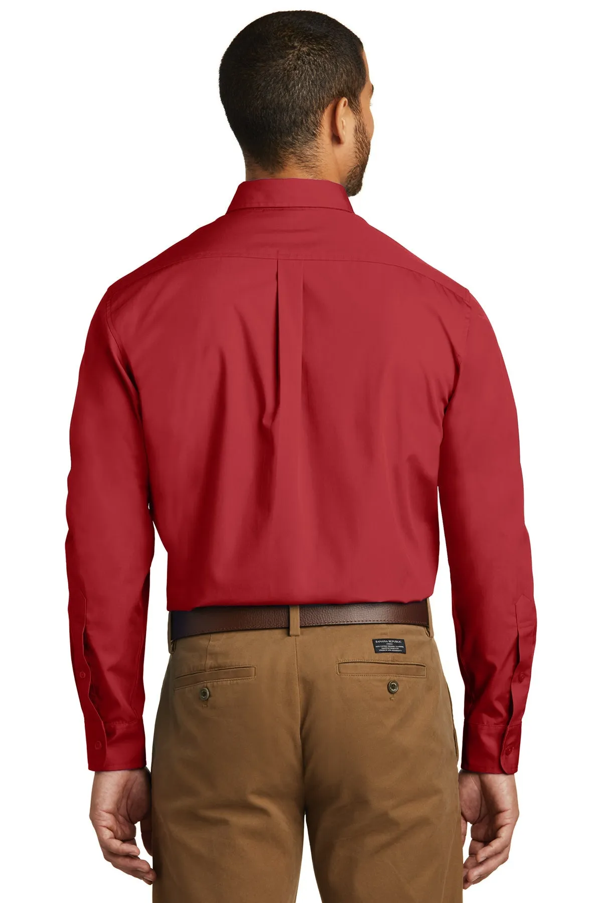 Port Authority Carefree Poplin Custom Shirts, Rich Red