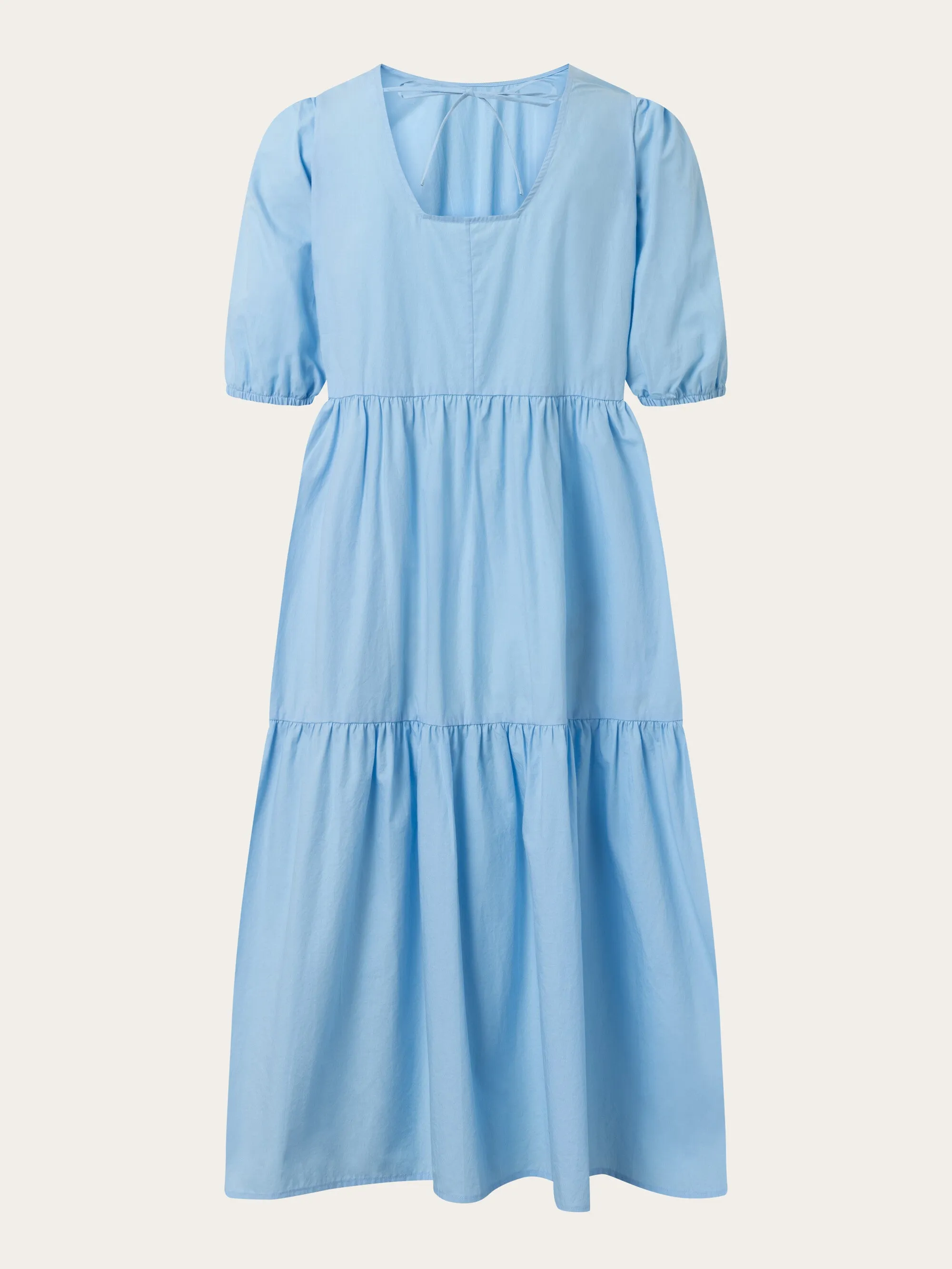 Puff sleeve poplin dress - Airy Blue