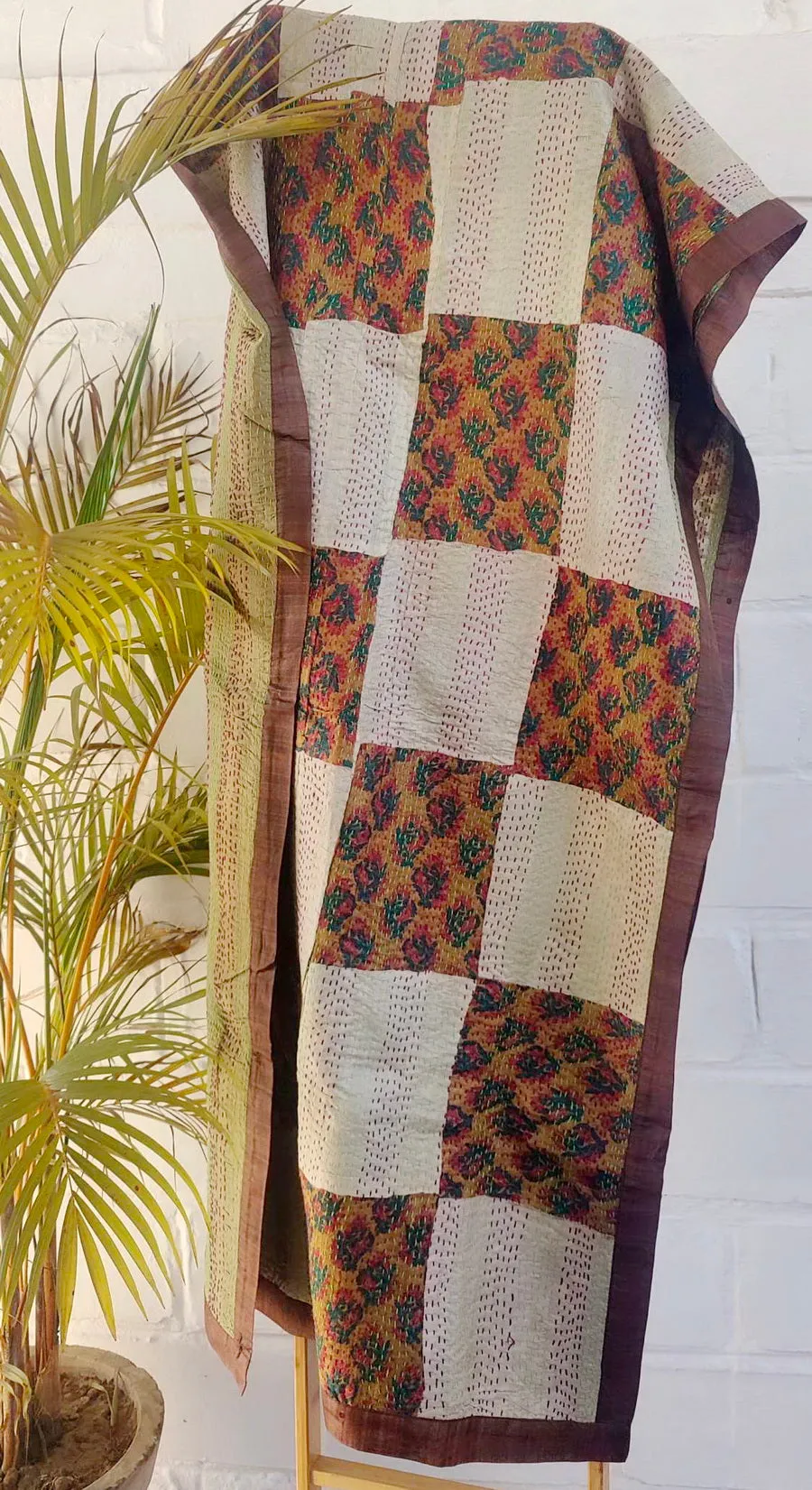 PURE SILK RUSTY BROWN SUIT FABRIC SET